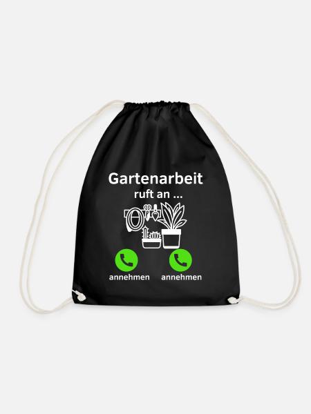 Gartenarbeit ruft an - annehmen oder annehmen? - Turnbeutel - Schwarz