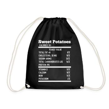 Patate douce Thanksgiving Nutrition Nourriture amusante - Sac de sport léger - noir - Devant