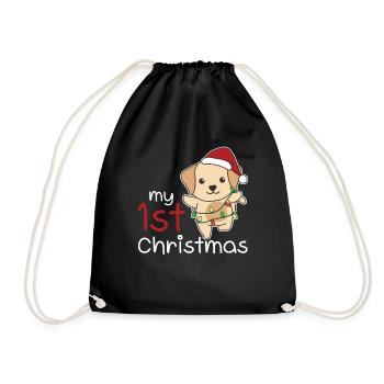 Labrador Christmas Dogs mon 1er Noël - Sac de sport léger - noir - Devant