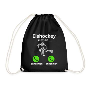 Eishockey ruft an - annehmen oder annehmen? - Turnbeutel - Schwarz - Vorne