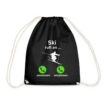 Ski ruft an - annehmen oder annehmen? - Turnbeutel - Schwarz - Vorne
