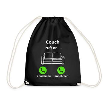 Couch ruft an - annehmen oder annehmen? - Turnbeutel - Schwarz - Vorne