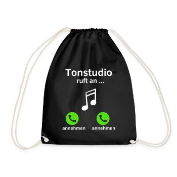 Tonstudio ruft an - annehmen oder annehmen? - Turnbeutel - Schwarz - Vorne