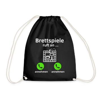 Brettspiele ruft an - annehmen oder annehmen? - Turnbeutel - Schwarz - Vorne