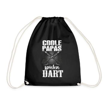 Lustiger Papa Dartspieler Spruch Dart Liebhaber - Turnbeutel - Schwarz - Vorne