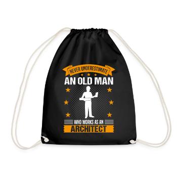 Architekt Alter Mann Spruch Herren Geschenk - Turnbeutel - Schwarz - Vorne