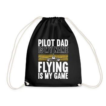 Pilot Flugzeug - Turnbeutel - Schwarz - Vorne