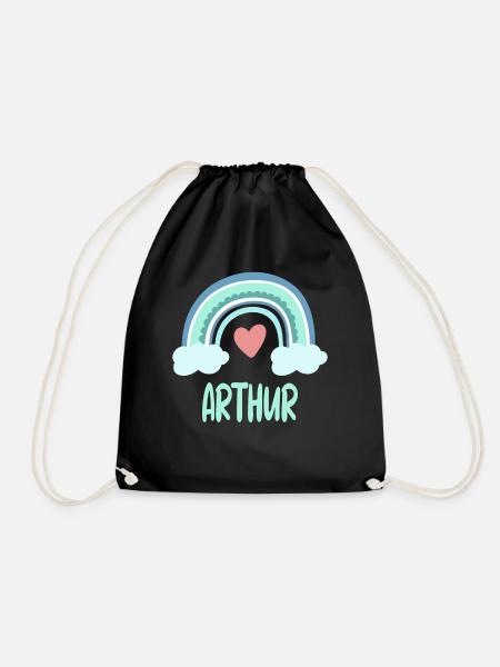 Arthur Name Regenbogen Baby - Turnbeutel - Schwarz