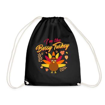 Chemise de Thanksgiving, je suis le joli t-shirt de dinde autoritaire - Sac de sport léger - noir - Devant