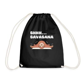 Shhh... Savasana Sloth Yoga - Turnbeutel - Schwarz - Vorne