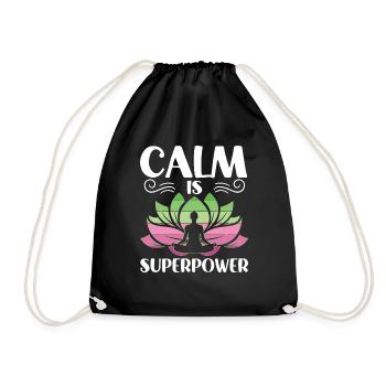 Calm Is Superpower Yoga - Drawstring Bag - black - Front