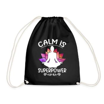 Calm Is Superpower Yoga - Drawstring Bag - black - Front