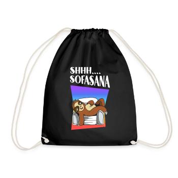 Shhh... Savasana Sloth Yoga - Turnbeutel - Schwarz - Vorne