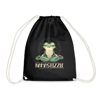 Namastizzle Funny Meditating Frog Yoga - Turnbeutel - Schwarz - Vorne