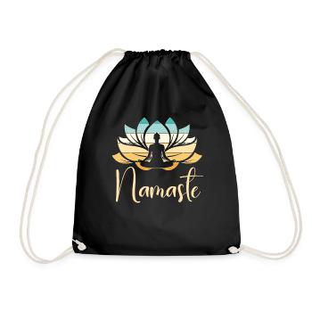 Namaste Lotus Flower Meditation Yoga - Turnbeutel - Schwarz - Vorne