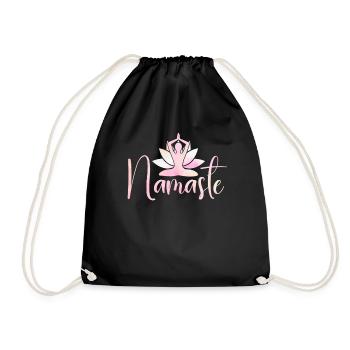 Namaste Lotus Flower Meditation Yoga - Turnbeutel - Schwarz - Vorne