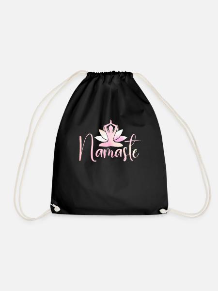 Namaste Lotus Flower Meditation Yoga - Turnbeutel - Schwarz