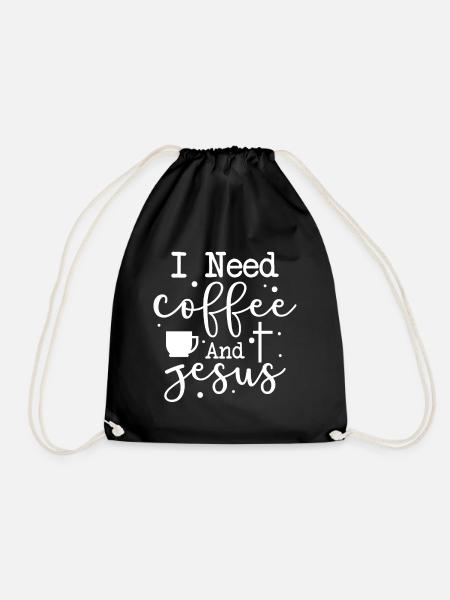 J’ai besoin de café et de Jésus - Sac de sport léger - noir