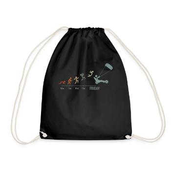 Sand Sailing Windracer Vintage Landsegler - Drawstring Bag - black - Front