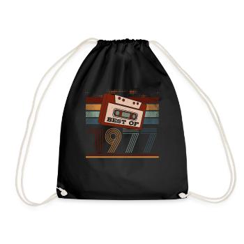 Best Of 1977 | Birthday Shirt | Birthday - Drawstring Bag - black - Front