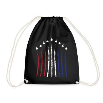 Jet Plane July 4 | Fourth Of July Tee | 4th Of - Drawstring Bag - black - Front