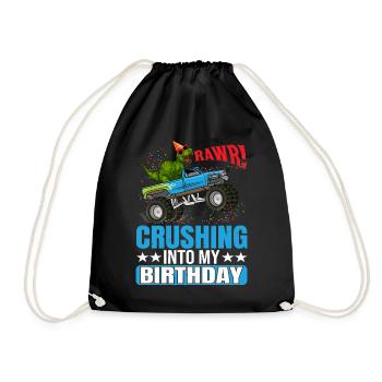 Rawr! Crushing Into My Birthday | Birthday Shirt | - Turnbeutel - Schwarz - Vorne