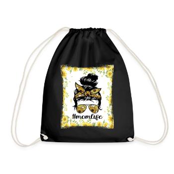 #Momlife | Cadeau de la fête des Mères | Chemise maman | Maman - Sac de sport léger - noir - Devant
