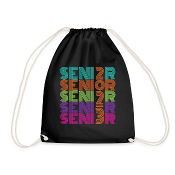 Retro Vintage Neon Senior 2023 | Senior High Gift - Turnbeutel - Schwarz - Vorne