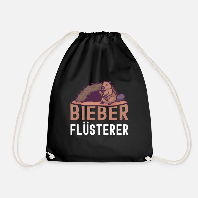 Waldtier Wassertier Bieber Flüsterer Nagetiere - Turnbeutel - Schwarz