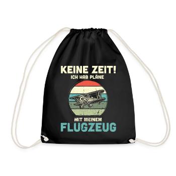 Modellflugzeug Modellflieger Modellbau Flugzeug - Turnbeutel - Schwarz - Vorne