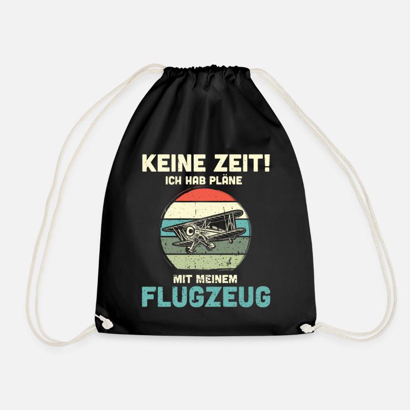 Modellflugzeug Modellflieger Modellbau Flugzeug - Turnbeutel - Schwarz