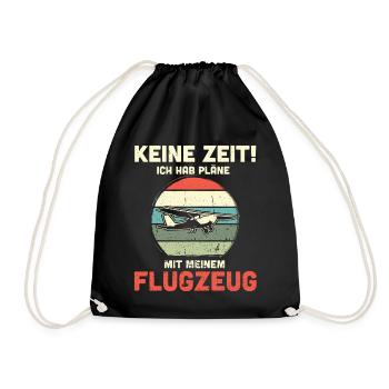 Modellflugzeug Modellflieger Modellbau Flugzeug - Turnbeutel - Schwarz - Vorne