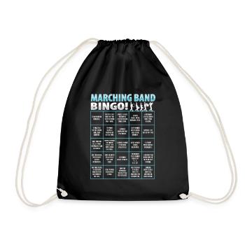 Marching Band Bingo for a Tambour Major - Drawstring Bag - black - Front