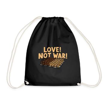 Peace Chess "Love Not War" Design for - Drawstring Bag - black - Front