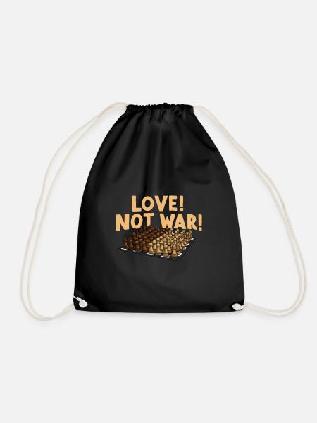 Frieden Schach "Love Not War" Design Für - Turnbeutel - Schwarz