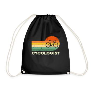 Cycologist Funny Mountainbike Radfahren Fahrrad - Turnbeutel - Schwarz - Vorne