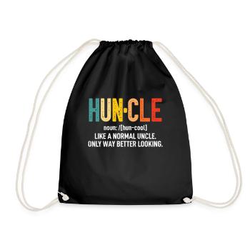 Huncle drôle meilleur oncle cadeaux de nièce neveu - Sac de sport léger - noir - Devant