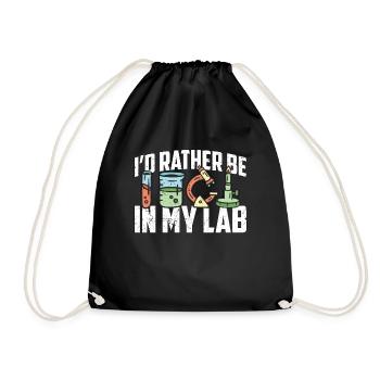 Lab Technician I'd Rather Be In Healthcare Medical - Drawstring Bag - black - Front