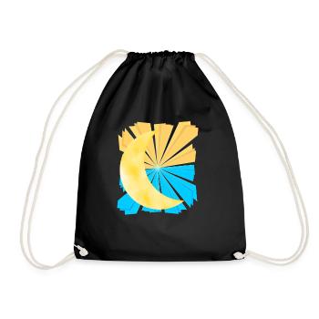 Heavenly Fantasy Moon Crescent Sky - Drawstring Bag - black - Front