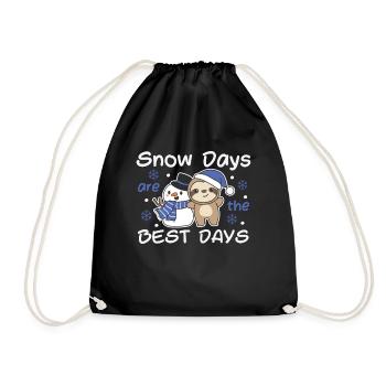 Sloth Snow Days are the best days Winter - Drawstring Bag - black - Front
