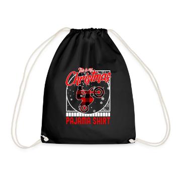 Christmas Shirt, This Is My Christmas Pajama - Drawstring Bag - black - Front