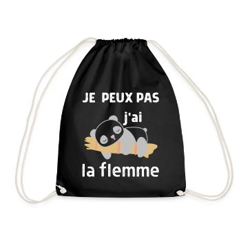 je peux pas j'ai la flemme - Sac de sport léger - noir - Devant