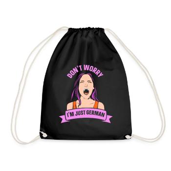 Don't worry, I'm only a German voice German - Drawstring Bag - black - Front