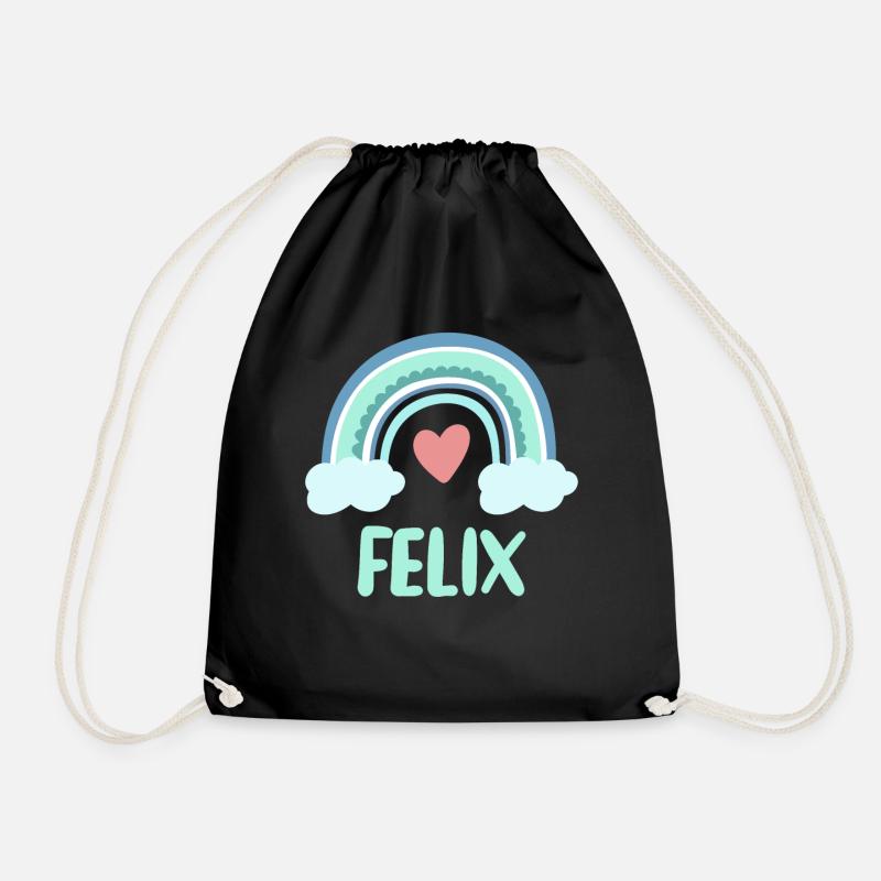 Felix Name Regenbogen Baby - Turnbeutel - Schwarz
