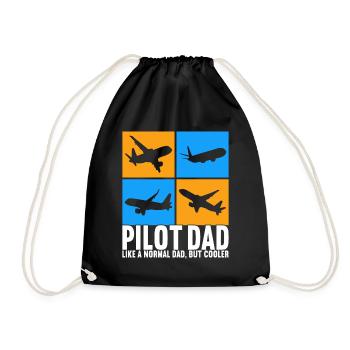 Pilot Flugzeug - Turnbeutel - Schwarz - Vorne