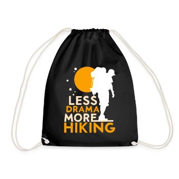 Less drama More wandering Sayings Motivation - Drawstring Bag - black - Front