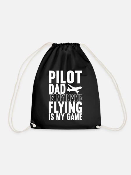 Pilot Flugzeug - Turnbeutel - Schwarz
