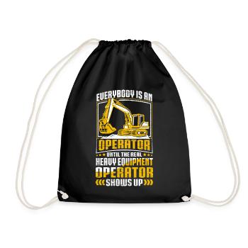 Funny construction workers & construction site excavator drivers - Drawstring Bag - black - Front