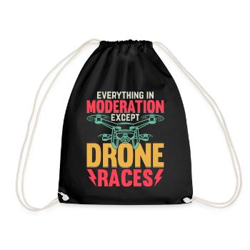Drone - Everything In Moderation Except Drone Race - Drawstring Bag - black - Front