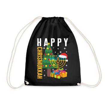 Chemise de Noël, Happy Chrismukkah Cute Tee, - Sac de sport léger - noir - Devant